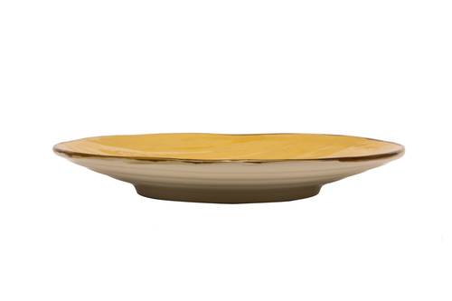 Piatto piano giallo porcellana collezione mediterraneo