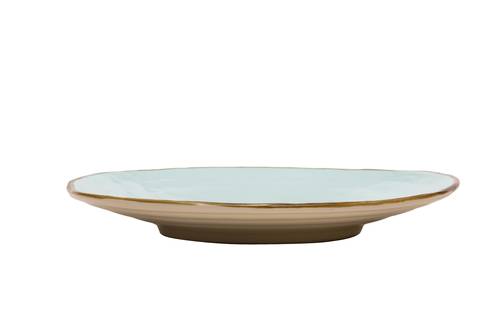 Piatto piano turchese porcellana collezione mediterraneo