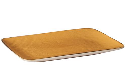 Piatto rettangolare giallo porcellana collezione mediterraneo