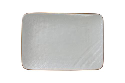Piatto rettangolare grigio fango porcellana collezione mediterraneo