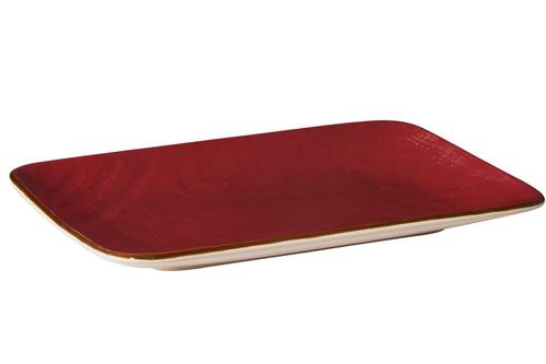 Piatto rettangolare rosso porcellana collezione mediterraneo