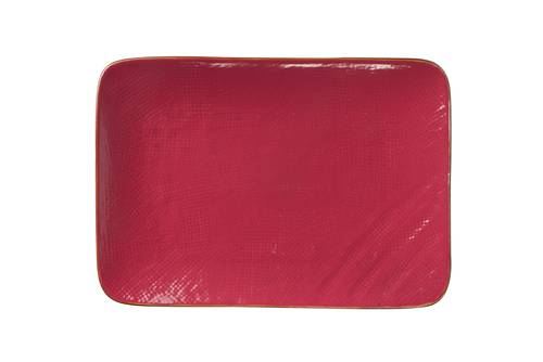 Piatto rettangolare rosso porcellana collezione mediterraneo