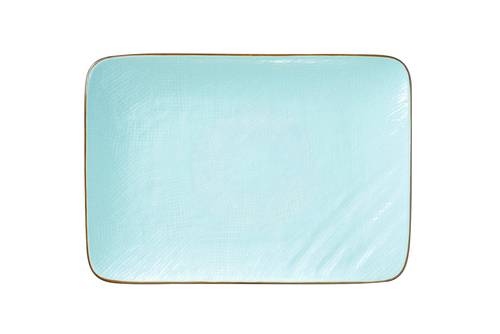 Piatto rettangolare turchese porcellana collezione mediterraneo
