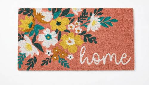 Zerbino cocco ingresso fiori Home fondo salmone 70x40