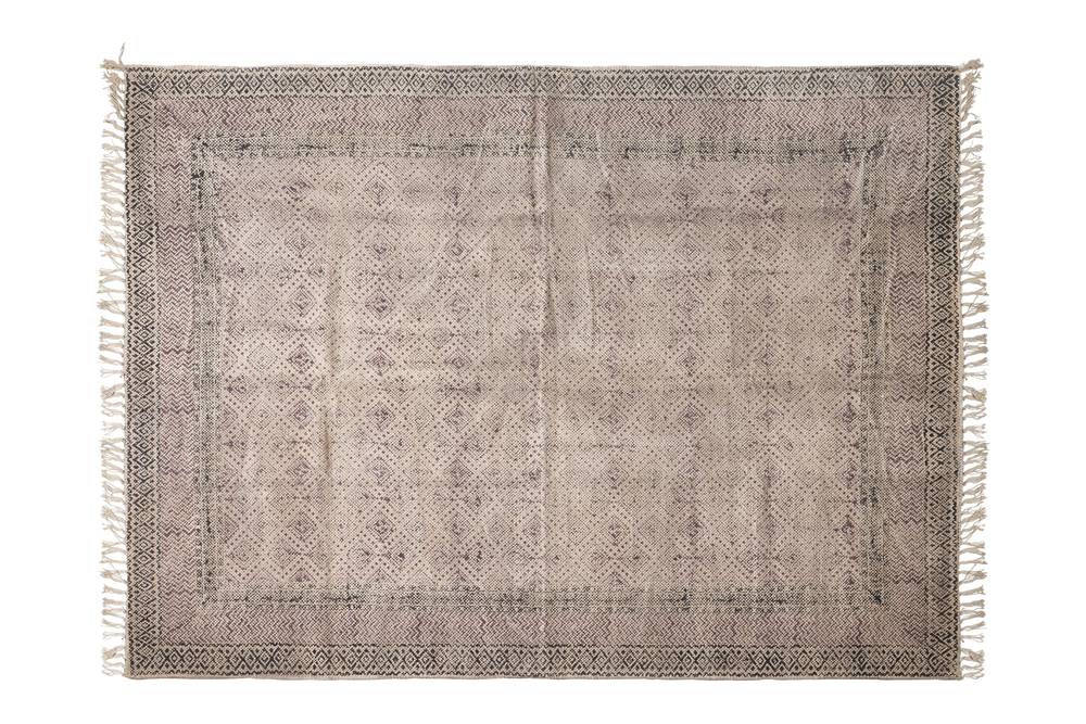 Tappeto cotone stampato decori neri e marroni140x200