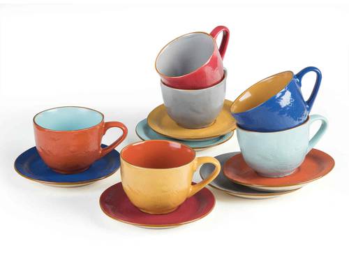 Tazza cappuccio colorata porcellana collezione mediterraneo