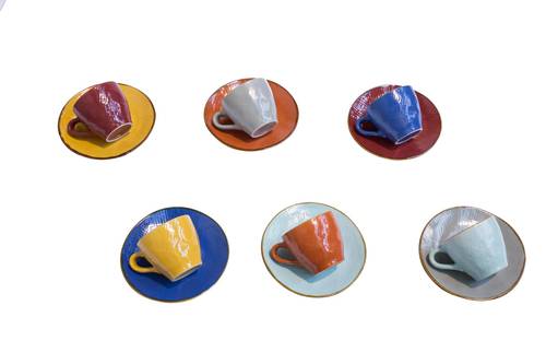 Tazzina caffè piccola porcellana set 6pz collezione mediterraneo