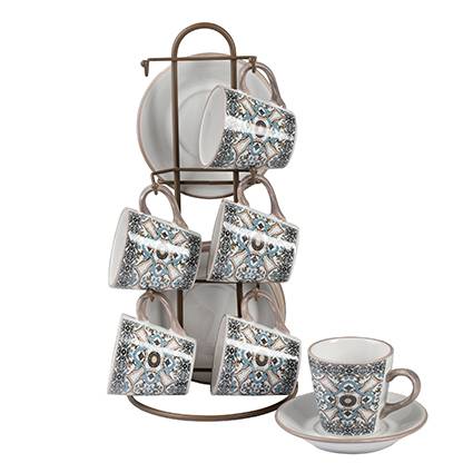 Tazzine caffè Noto ceramica 6pz con supporto