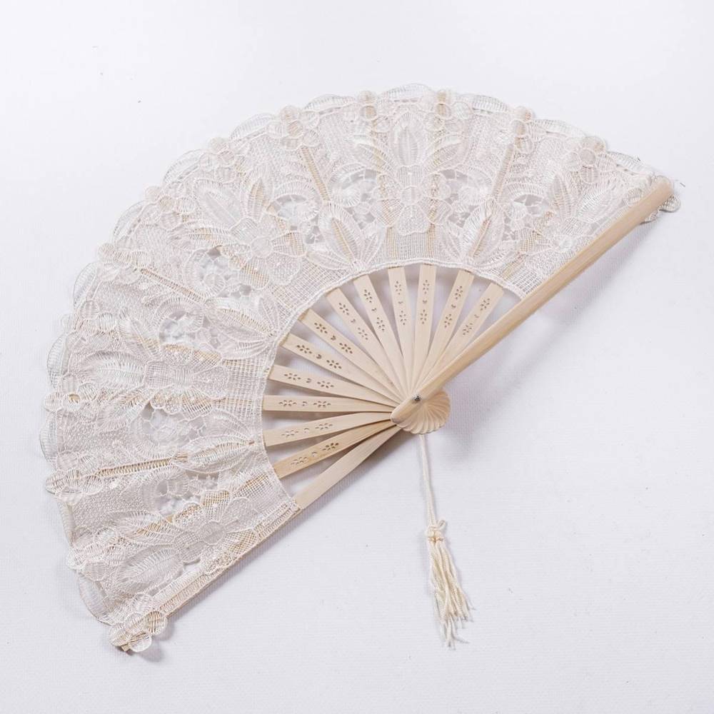 Ventaglio macrame' pizzo cotone naturale e bamboo